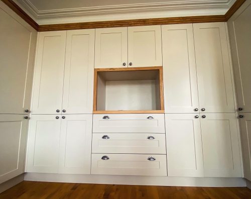 Birch plywood cabinetry with hard wood shaker doors. Kitchens Skipton