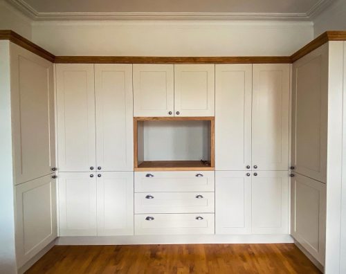 Birch plywood cabinetry with hard wood shaker doors. Kitchens Skipton