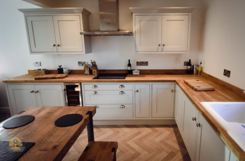 Hand painted shaker Kitchens, designed and made by TFBuilding and renovations joiner Skipton