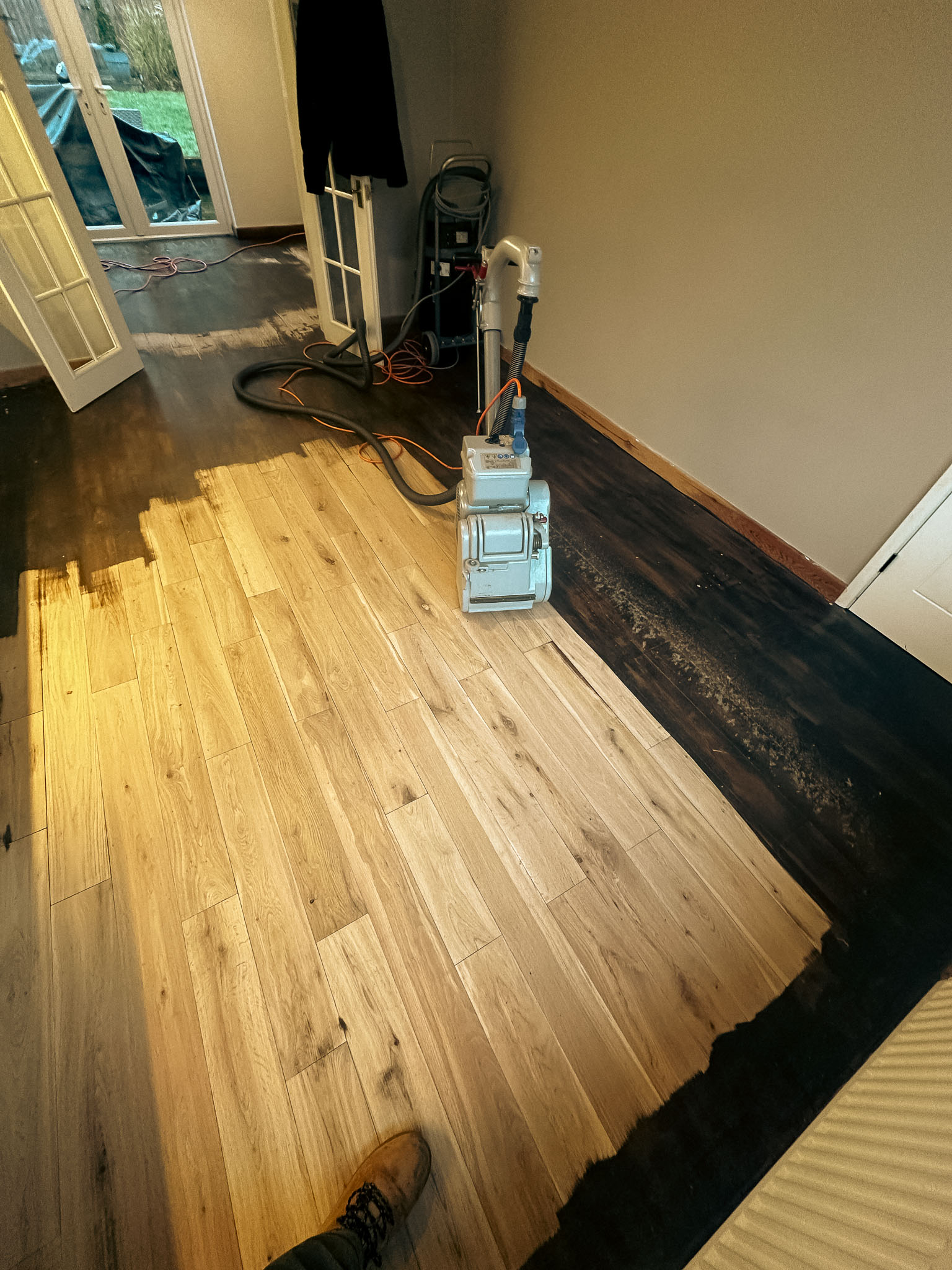 Wood floor sanding and restoration in Harrogate by TF Building and renovations. Hard wax oil finish
